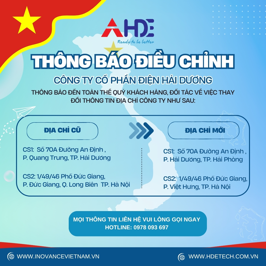 CÔNG TY CỔ PHẦN ĐIỆN HẢI DƯƠNG THÔNG BÁO THAY ĐỔI ĐỊA CHỈ HÀNH CHÍNH CHÍNH THỨC TỪ NGÀY 01/07/2025