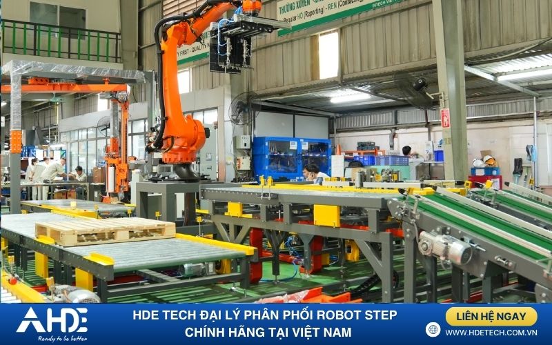 Robot Step ứng dụng trong việc bốc xếp dỡ hàng hóa tự động