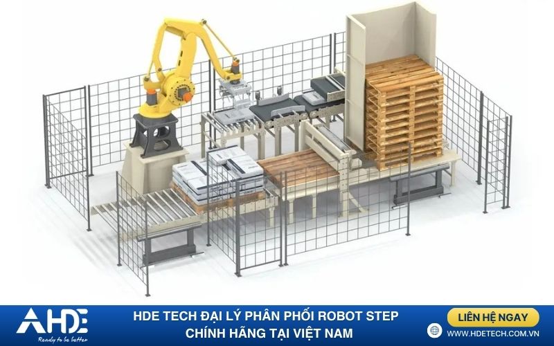 Robot Step ứng dụng cấp thao phối CNC