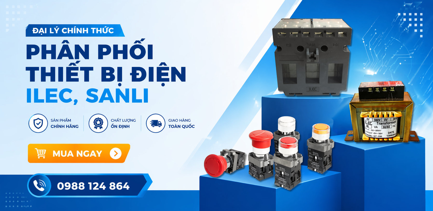 Đại lý phân phối thiết bị điện sanli, ilec