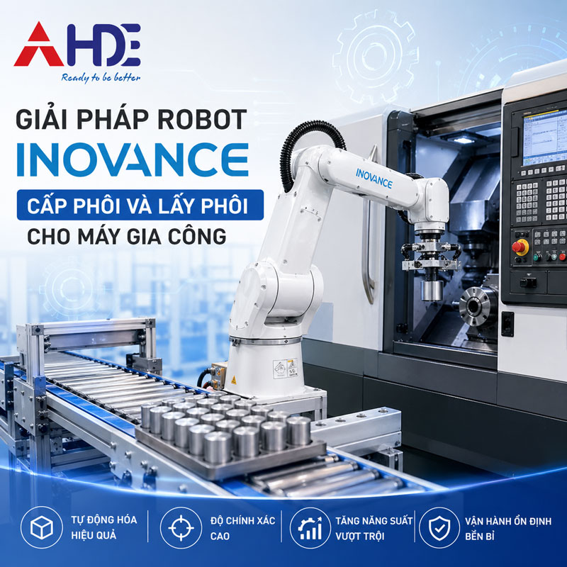 Giải pháp robot Inovance cấp phôi và lấy phôi cho máy gia công