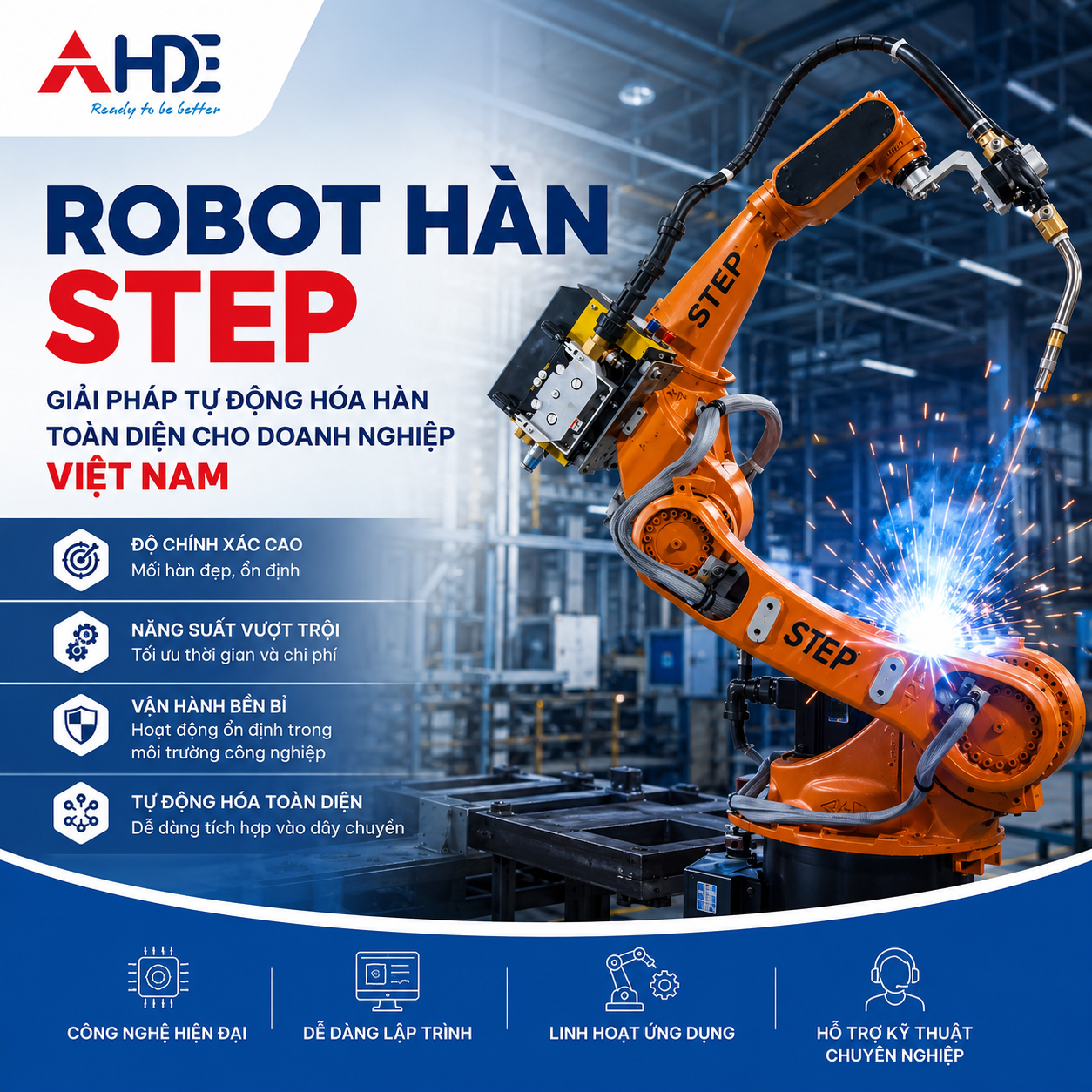 Robot hàn STEP – Giải pháp tự động hóa hàn toàn diện cho doanh nghiệp Việt Nam
