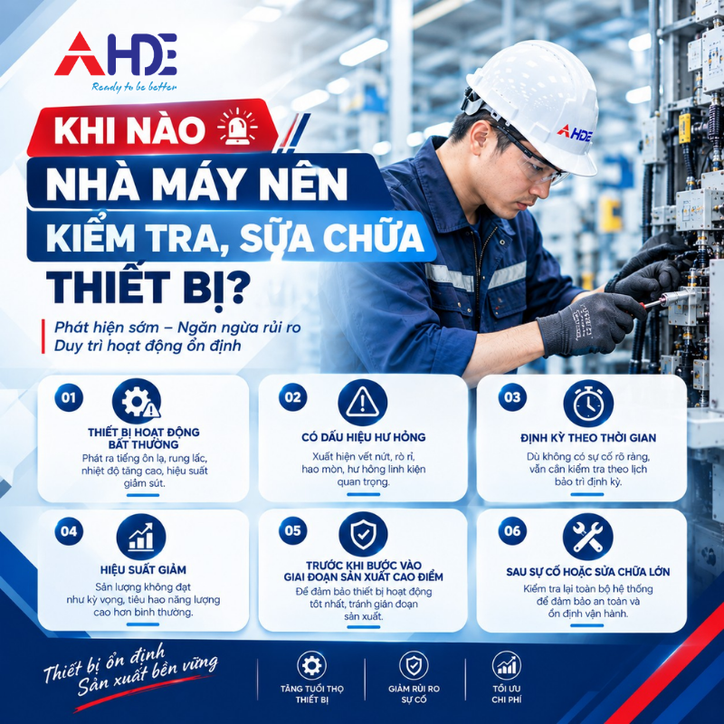 Khi nào nhà máy nên kiểm tra sửa chữa thiết bị