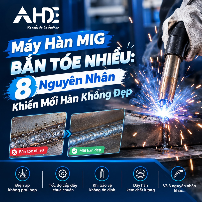 Máy Hàn MIG Bắn Tóe Nhiều: 8 Nguyên Nhân Khiến Mối Hàn Không Đẹp